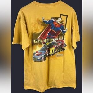 Vintage Nascar x Justice League Superman Comic Cartoon Kurt Busch T-Shirt